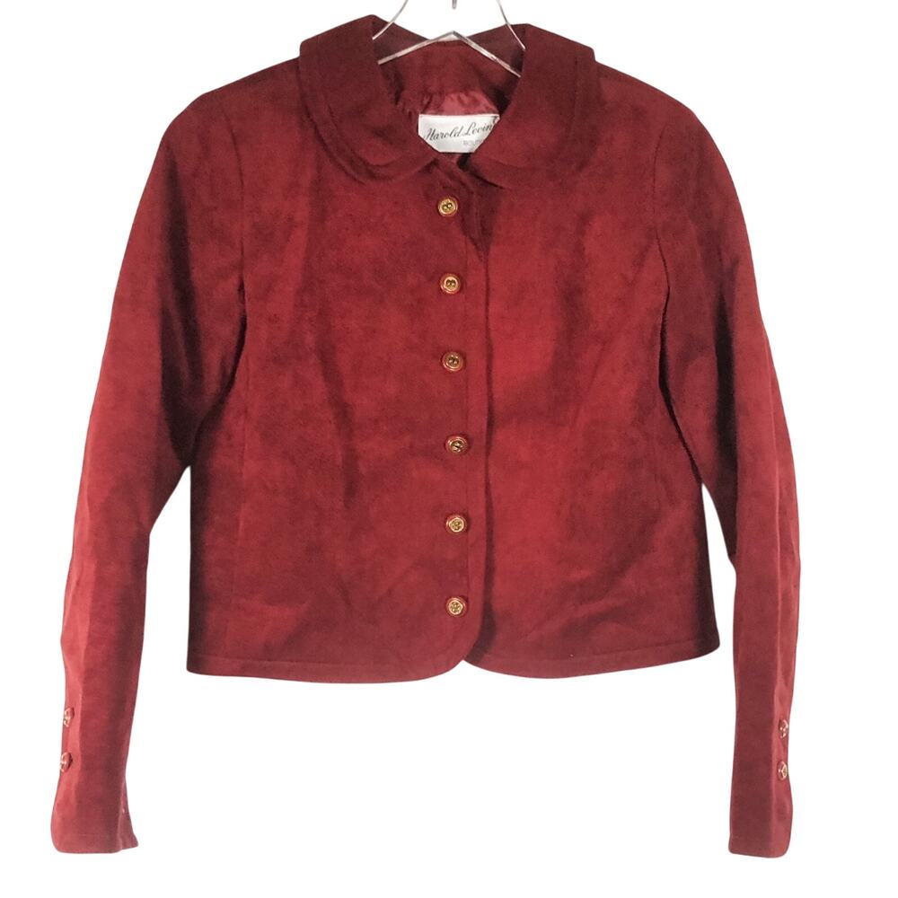 Vintage Harold Levine Boutique Suede Red Blazer Women's‎ Size 6